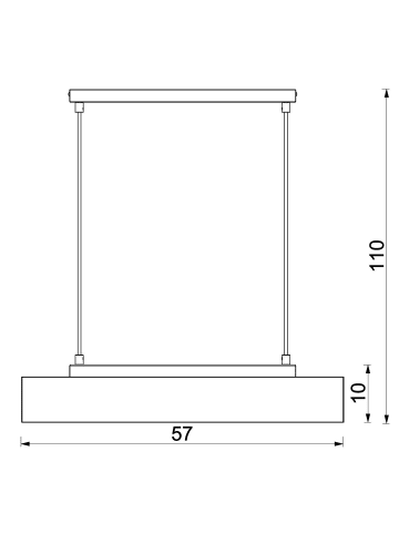 Licht-Erlebnisse Pendelleuchte (B)8 x (L)57 x (T)110 cm in Schwarz Natur
