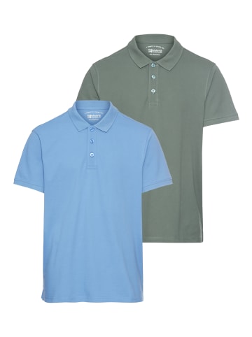 Man's World Poloshirt in grün-blau