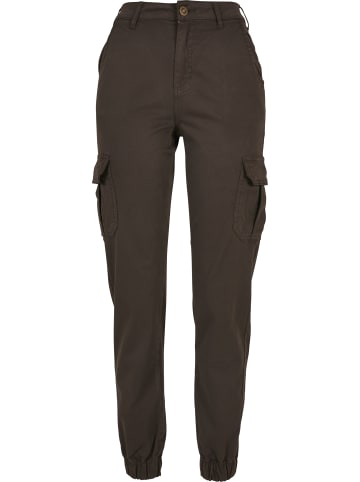 Urban Classics Urban Classics Damen Ladies High Waist Cargo Pants in brown