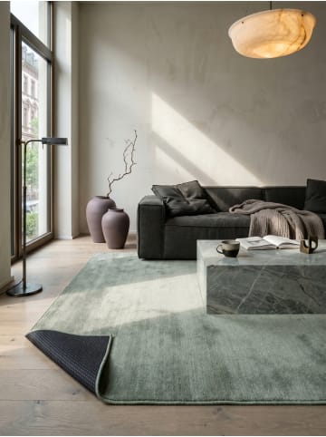 KADIMA DESIGN Teppich Kurzflor Uni rutschhemmend pflegeleicht Wohnzimmer Flur in Grün