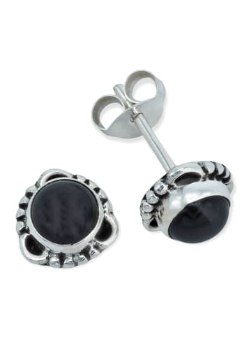 mantraroma 925er Silber - Ohrstecker (L) 8 x (B) 8 mm mit Onyx