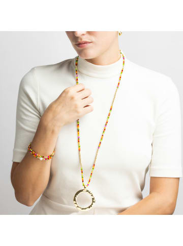 Luxenter Halskette mit rosa Kristall, 18 Karat Gold-Finish – Miota