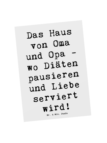 Mr. & Mrs. Panda Postkarte Großelternliebe mit Spruch in Weiß