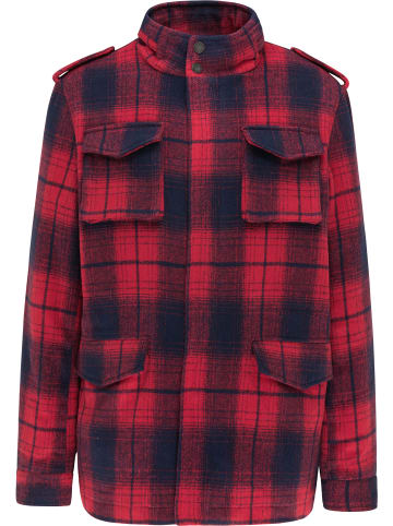 MO Herren Karierte Jacke in Rot Marine