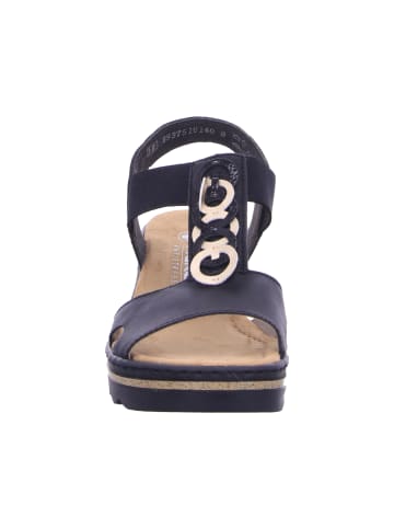 rieker Keilsandalette in schwarz/black/lightgold