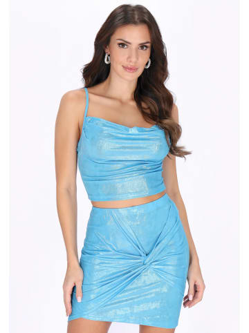 faina Women Top in light blue metallic