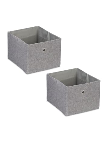 2 x Aufbewahrungsbox in Grau - (B)20,5 x (H)16 x (T)25 cm
