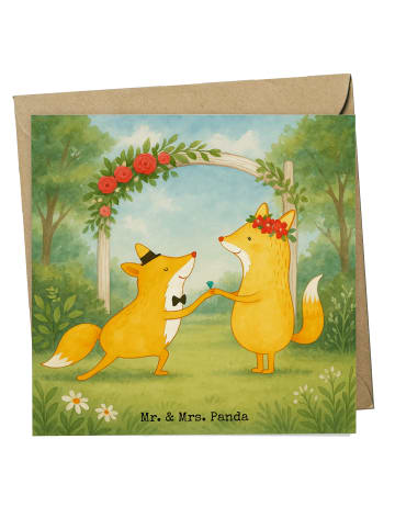 Mr. & Mrs. Panda Grußkarte Füchse Hochzeit Design ohne Spruch in Weiß