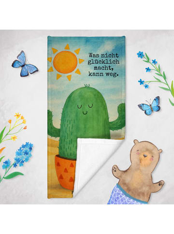 Mr. & Mrs. Panda Handtuch Kaktus Sonne Design mit Spruch in Weiß