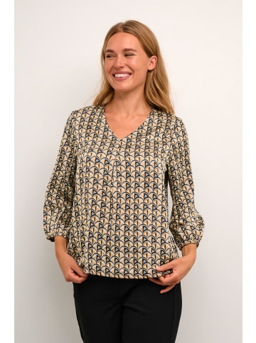 Kaffe Kurzarm-Bluse KAanna Regular fit in Black / Ermine Scale