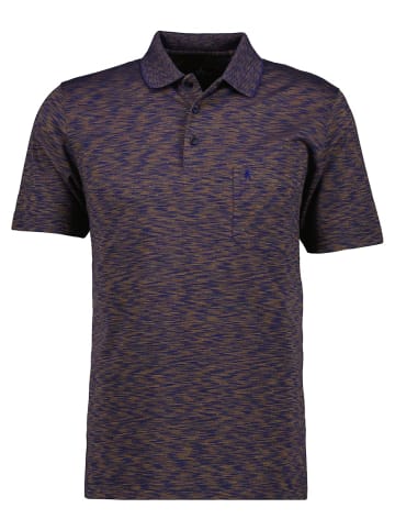 Ragman Jersey Softknitpolo gestreift in Violett