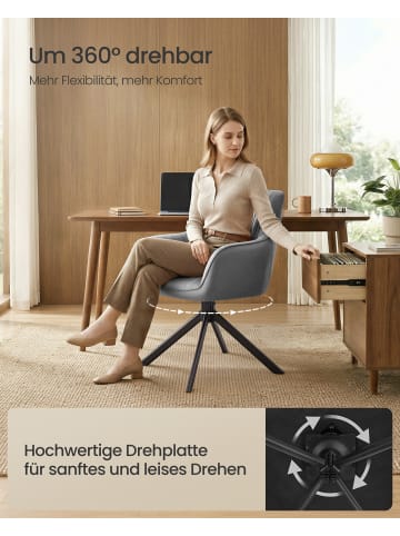 SONGMICS 6er-Set: Esszimmerstuhl Tyra in Grau-Schwarz - (B)60 x (H)81.5 x (T)58 cm