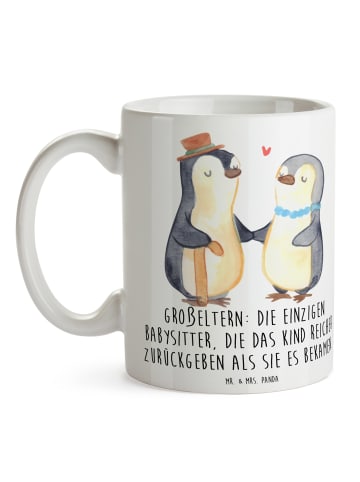 Mr. & Mrs. Panda Haferl Großeltern Babysitter mit Spruch in Weiß