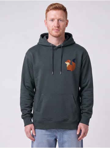 wat? Apparel Sweatshirt Cute Fox in India Ink Grey