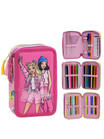 Barbie Federmappe gefüllt Schuletui & Stiftebox mit Zubehör für Kinder