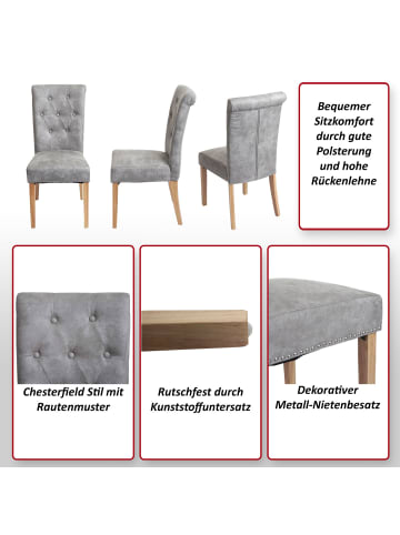 MCW 2er-Set Esszimmerstuhl Edinburgh II, Kunstleder, creme, helle Beine
