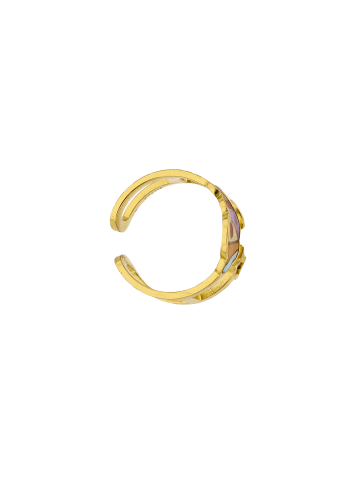 IZIA Women Adjustable Ring in Gold Multicolor