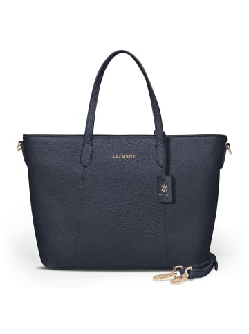 Lazarotti Bologna Leather Shopper Tasche Leder 31 cm in navy