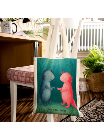 Mr. & Mrs. Panda Tragetasche Axolotl Liebe Design ohne Spruch in Weiß