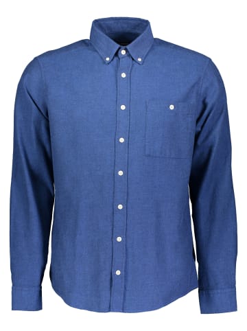 Roy Robson Langarmhemd Regular Fit mit Button Down Kragen in BLAU