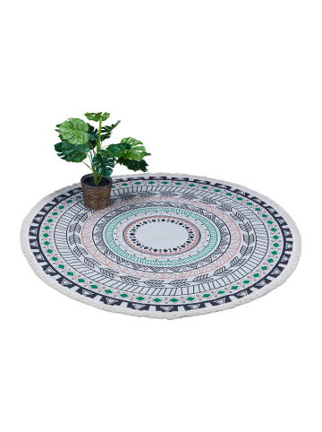 relaxdays Teppich "Mandala" in Bunt - Ø 120 cm