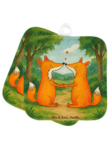 Mr. & Mrs. Panda Topfuntersetzer Füchse Liebe Design ohne Spruch in Weiß