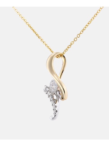 Diamant L'éternel Halskette mit Anhänger aus 375 Gelbgold mit Diamant gedreht