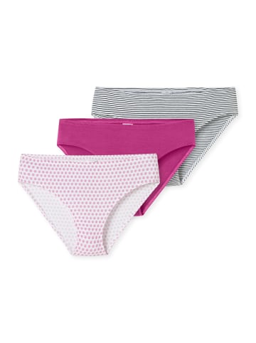 Schiesser Slip 955 in weiß-schwarz gestreift, violett, weiß