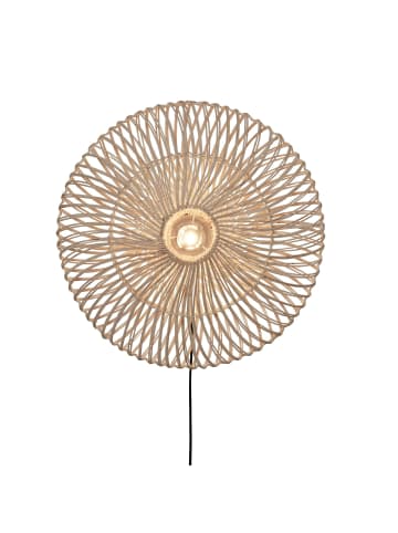 GOOD&MOJO Wandlampe Zanzibar - Rattan Weiß - Ø55cm