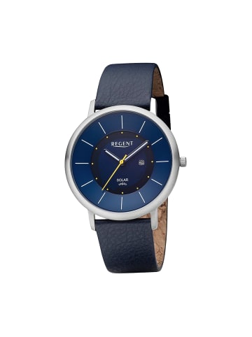 Regent Armbanduhr-Analog dunkelblau groß (ca. 41mm) Regent Lederarmband