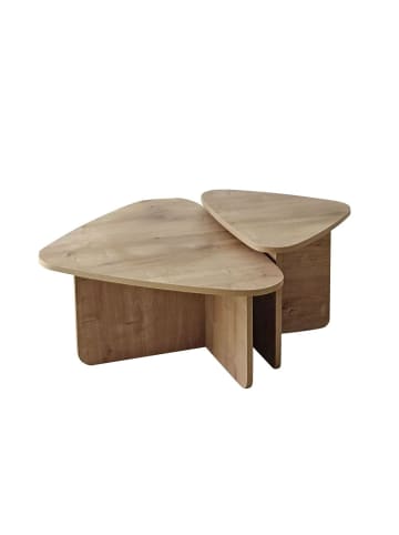 CALICOSY Satztische BALLARE in Saphir-Eiche - (W) 90 x (H) 35 x (L) 60 cm