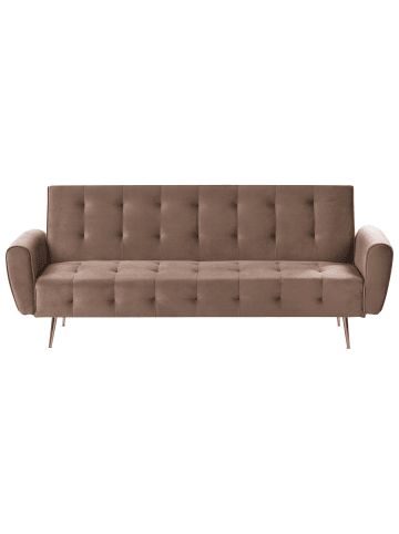 Beliani Schlafsofa SELNES in Braun/Kupfer - (W) 212 x (H) 85 x (L) 84 cm