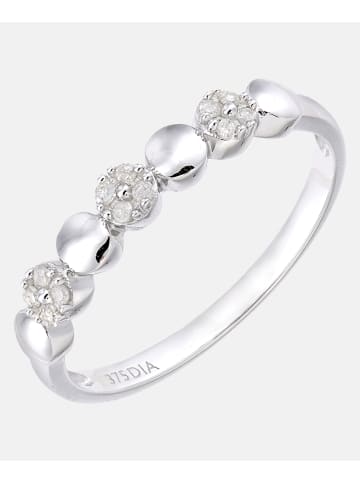 Diamant L'éternel Eternity-Ring aus 375 Weißgold mit 0.08 Karat Diamant mit Perle