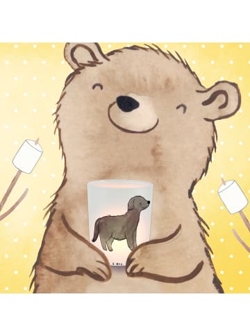 Mr. & Mrs. Panda Outdoor Windlicht Neufundländer Moment ohne Spruch in Transparent