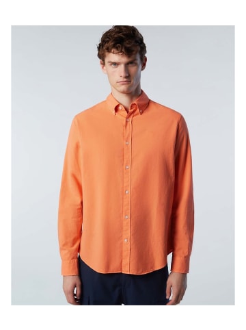 North Sails Langarmhemd mit normaler Knopfleiste in Orange