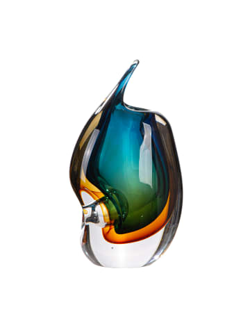 GILDE Vase Dario blau, braun, grün, klar - (H) 23,5 cm