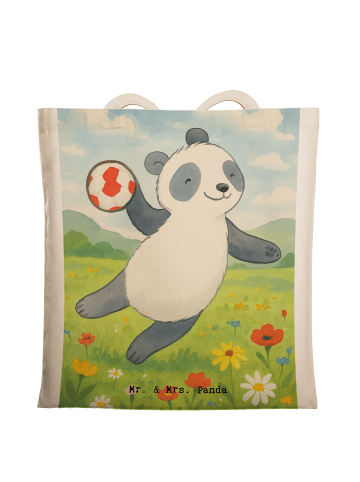 Mr. & Mrs. Panda Shopper Bag Panda Handball spielen Design ohne ... in Weiß
