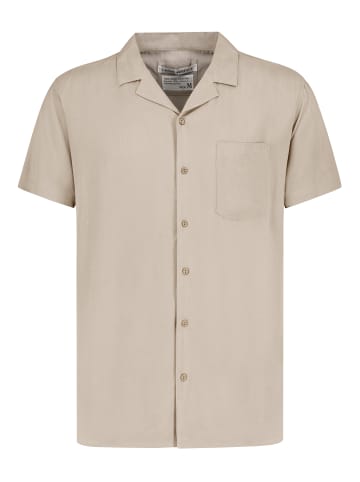 Urban Surface Kurzarm Hemd mit Brusttasche und Canvas Material in Beige-3