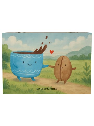 Mr. & Mrs. Panda truhe holz Kaffee Bohne Design ohne Spruch in Weiß