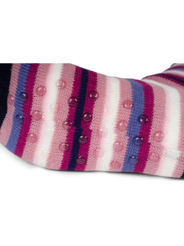 styleBREAKER ABS Kuschelsocken Streifen Flamingo in Mauve