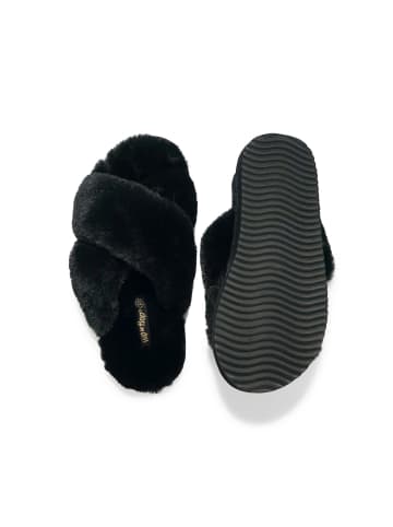 Flip Flop Hausschuh "cross*fur 2" in schwarz
