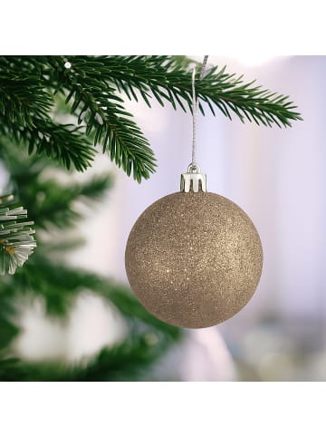 relaxdays 30-tlg. Weihnachtskugeln Set in Champagner