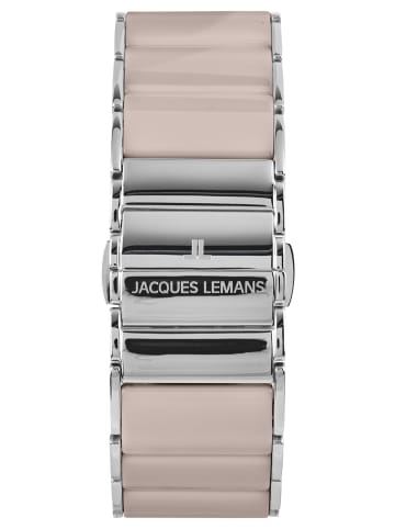 Jacques Lemans Damenuhr Dublin Keramik Sand Creme / Silber