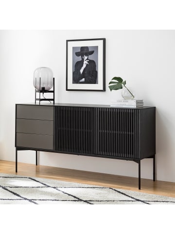 home24 Sideboard DOWLAND in Eiche / Schwarz