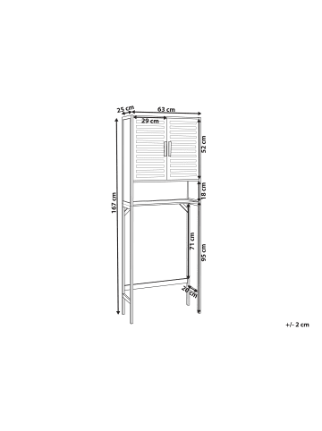 Beliani Badezimmerschrank OKARCHE in Braun - (W) 63 x (H) 167 x (L) 25 cm
