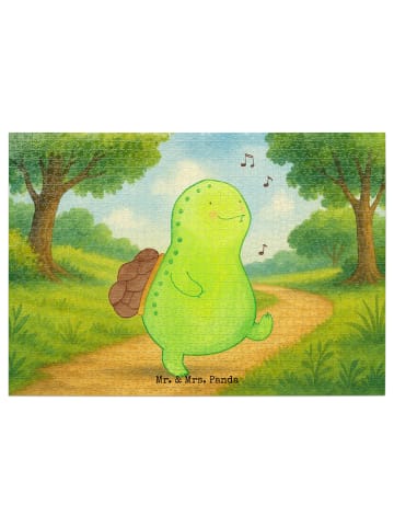 Mr. & Mrs. Panda Puzzle Schildkröte Pfeifen Design ohne Spruch in Weiß