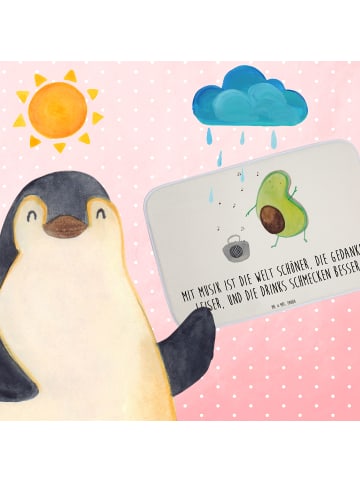 Mr. & Mrs. Panda Badezimmerteppich Avocado Tanzen mit Spruch in Weiß