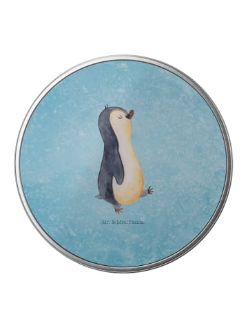 Mr. & Mrs. Panda Blechdose rund Pinguin mHerzieren ohne Spruch in Eisblau