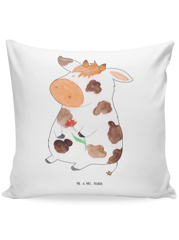 Mr. & Mrs. Panda Kuschel Kissen Kuh ohne Spruch in Weiß