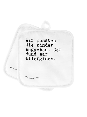 Mr. & Mrs. Panda Topflappen Wir mussten die Kinder... mit Spruch in Weiß